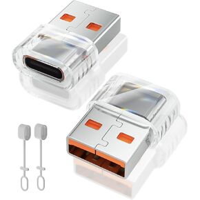 USB to USB C Adapter, 2 Pack USB C Female to USB Male Adapter, Type C Charging Cord Connect USB A Charger for i Phone 16 15 14 13 Pro Max, Samsung S24, AirPods, i Pad, Car