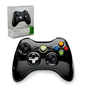 Xbox 360 Limited Edition Chrome Series Wireless Controller - Black (Renewed)
