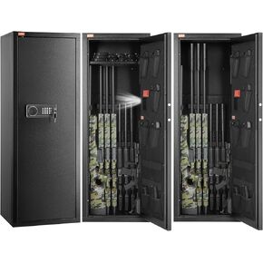 VEVOR 10-12 Rifles Gun Safe, Rifle Safe with Lock & Digital Keypad, Quick Access Tall Gun Storage Cabinet with Removable Shelf, Rifle Cabinet for Home Rifle and Shotguns