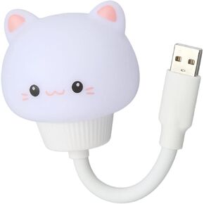 USB Night Light, Voice Control Cat Night Light LED Nursery Bedside Portable Cute Nursery Night Lamp for Baby Girls Bedrooms Living Room