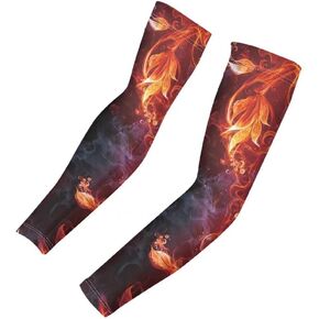2 Packs Arm Sleeves for Women Men,Sun Protection Cooling Compression Sleeves,Novelty Arm Covers Set