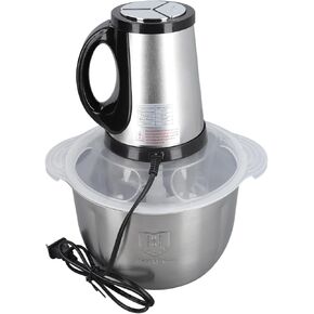 Stainless Steel Food Processor with 4L Large Capacity, 5 Blades, Electric Chopper for Meat Vegetable US Plug 110V, High Efficiency, Material