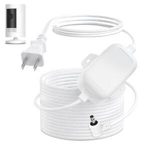 ALERTCAM 30ft Extension Power Cable for Ring Stick Up Cam (3rd Gen), Weather-Resistant Charging Cord for Continuous and Safe Power Supply, White
