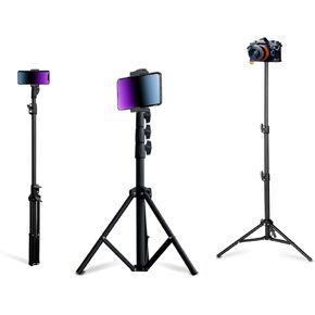 Adjustable 47.2" Phone Tripod & Selfie Stick, TONSNVITAE Camera Tripod Stand with Phone Holder Compatible with iPhone/Android/Huawei Cellphone, GoPro,Fill Light,Projector,Live Streaming etc