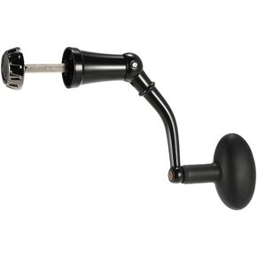 HUIOP Aluminum Alloy Spinning Reel Handle, Foldable Power Handle, Nonslip Grip, Black, Ambidextrous, 2 Bearings, 9.8 * 7.7cm / 3.9 * 3.0in, 54g / 1.93oz