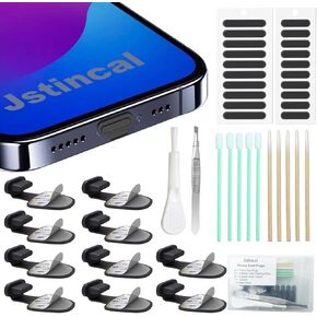 Anti Loss Dust Plug, Dust Cover, Suitable for 12 13 14 Pro Max..., Includes Charging Port Cleaning Brush -Flat Design Port Protector Cover (10pcs)