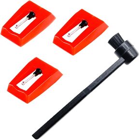 3 Pack Record Player Needles Replacement with Stylus Cleaning Brush, Turntable Stylus Needles for Victrola, Crosley, Jensen, Boytone, York Yorx Vinyl Record Players