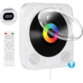 Bluetooth CD Player Portable with Dust Cover, FM Radio CD Player with Remote Control/USB/AUX/Home Kpop Audio, LCD Display