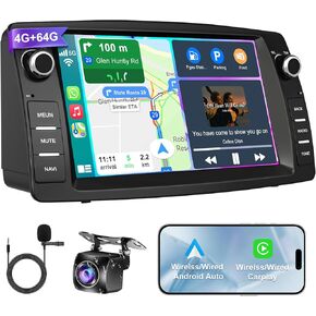 4G+64G Car Stereo for Toyota Corolla 2000-2007, 6.2 Inch Android 13 Touch Screen Corolla Radio with Wireless CarPlay, Android Auto, GPS Navi, 5G WiFi, Bluetooth 5.2, HD Rear Camera, SWC,FM Radio