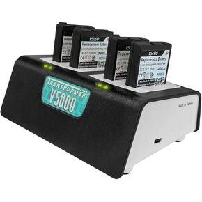 Artisan Power 4-Bay Battery Charger for Vocera SmartBadge V5000 | PD Type C Power Supply and LED Lights | Compatible with Battery Model 230-02150