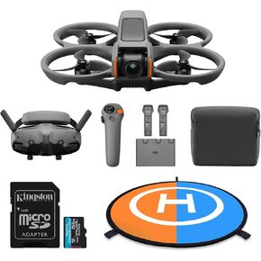 DJI Avata 2 Fly More Combo (Three Batteries) with 256GB MicroSDXC Memory Card and 30" Double-Sided Drone Landing Pad with Carrying Case Bundle (3 Items)