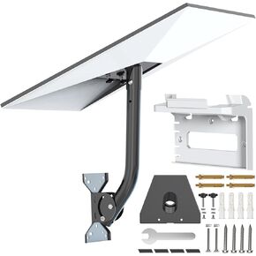 Starlink Gen 3 Mount, Starlink Mounting Kit Compatible with Starlink Gen 3, Starlink Accessories for Wall/Roof Mount, with 2-in-1 Router Mount(Black)