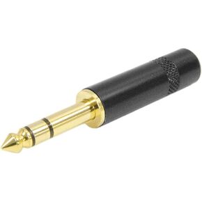Seismic Audio SAPT253 3-Pole 1/4-Inch Male Stereo Jack Plug - Black and Gold