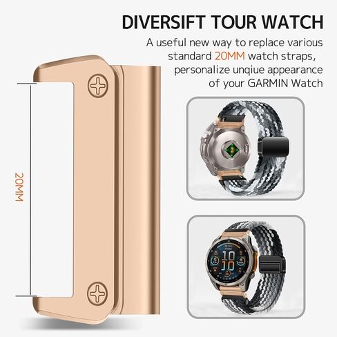 Ninki 20mm Watch Band Connectors لـ Garmin Fenix ​​8 43mm محولات حزام ، FIT المعدني السريع Fit Fit Feenix Fenix ​​8 43 مم محول اتصال Garmin Fenix ​​8 43mm نطاقات الفضة in Kuwait