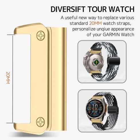 Ninki 20mm Watch Band Connectors لـ Garmin Fenix ​​8 43mm محولات حزام ، FIT المعدني السريع Fit Fit Feenix Fenix ​​8 43 مم محول اتصال Garmin Fenix ​​8 43mm نطاقات الفضة in Kuwait