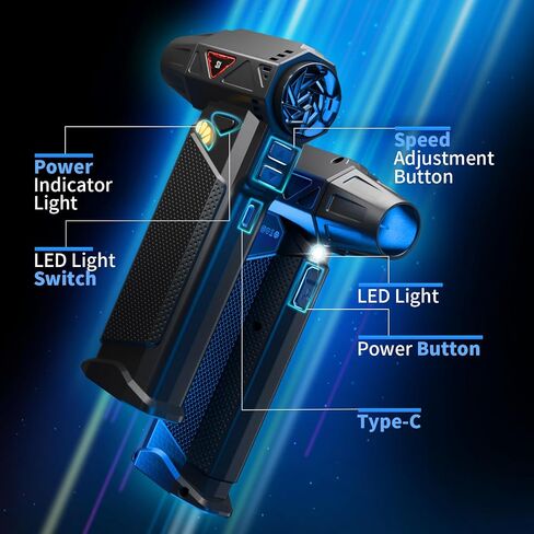 Duster Air Air مضغوط ، 180،000 دورة في الدقيقة ميني Air Duster - مع محرك BLDC ، ضوء LED ، منفاخ الهواء اللاسلكي ، تنظيم السرعة القابلة لإعادة الشحن ، بدون خطوة للوحة المفاتيح ، الكمبيوتر الشخصي ، تنظيف الكمبيوتر المحمول in Saudi Arabia