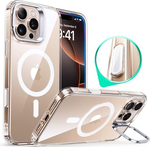 ESR for iPhone 16 Pro Case, Camera Control Compatible with MagSafe, Military-Grade Protective Case, Built-in Stash Stand Phone Case, Scratch-Resistant Back Cover, Classic Series, Clear in Saudi Arabia