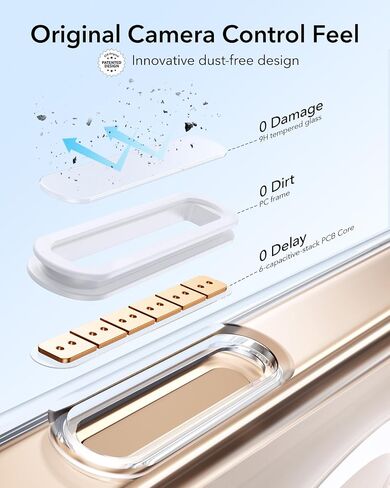 ESR for iPhone 16 Pro Case, Camera Control Compatible with MagSafe, Military-Grade Protective Case, Built-in Stash Stand Phone Case, Scratch-Resistant Back Cover, Classic Series, Clear in Saudi Arabia