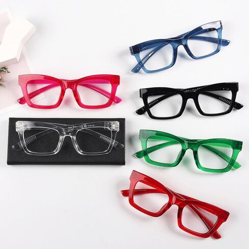 BLUELESS Oversize Reading Glasses Metalless Screwless Spring Hinges 6 Pack Readers for Wide Face in Saudi Arabia