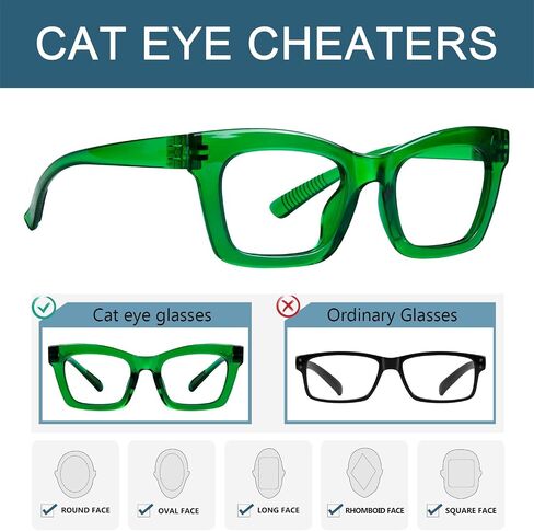 BLUELESS Oversize Reading Glasses Metalless Screwless Spring Hinges 6 Pack Readers for Wide Face in Saudi Arabia