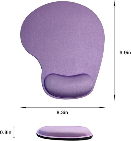 Mouse Pad with Wrist Support, Ergonomic Mouse Pads with Memory Foam Wrist Rest, Easy Typing Pain Relief, Comfortable Home Office Computer Wrist Support Pads for Working Studying Gaming, Purple in Kuwait