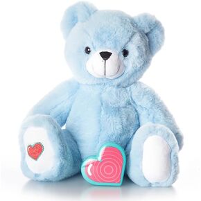 MBHB Digital Voice Recorder Stuffed Animal w/20 Second Recorder, Capture Baby's Heartbeat During Pregnancy + Ultrasound for Baby Showers, Registry, Birthdays, New Mom Gift, Blue