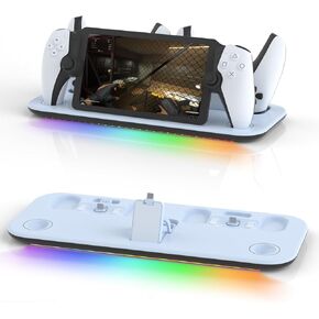 Ps5 Portal Charging Stand,Ps Portal Accessories with RBG Light & USB Type C Cable,Charging Dock for PS Portal Support ps5 Controller/ps DualSense Edge Wireless Controller,Ps5 Portal Charger Station