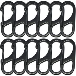 Small Carabiner Clips 1.25 inch/1.85 inch Snap Hooks with Fixed Eye Spring Gate Keychain Parocord Rope Clasps Accessories
