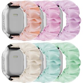 6 Pack Scrunchie Band Compatible with Cosmo JrTrack 5/4/3/2 SE/2/JrTrack & Gizmo Watch Adventrue 3 3 2 1/Gabb Watch 3e 3 2 1/SyncUP Watch Band, 20mm Cute Soft Stretchy Strap for Small Wrist in Kuwait