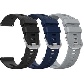 3 Pack Silicone Watch Bands Quick Release 20mm 22mm, Soft Silicone Rubber Sport Replacement Watch Strap for Women Men
