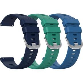 3 Pack Silicone Watch Bands Quick Release 20mm 22mm, Soft Silicone Rubber Sport Replacement Watch Strap for Women Men