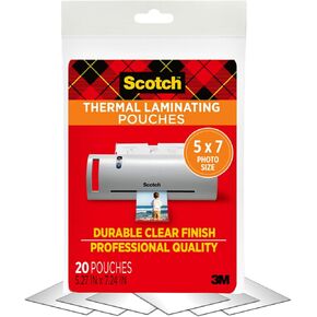 Scotch Thermal Laminating Pouches – 5 Mil, 7 x 5 Inches, Photo Size, 20-Pack – Clear, Durable, Photo-Safe Laminating Sheets for Home, Office, or School Use – 20 Count in Saudi Arabia