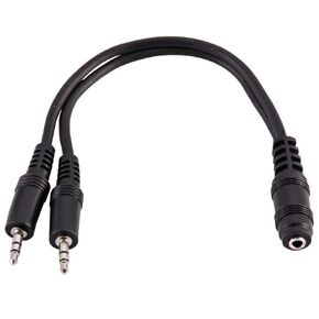 Seismic Audio - SA-Y23-6 Inch 3.5mm Stereo Female to Dual 3.5mm Male Splitter Cable - 1/8 inch Female to Dual 1/8" Female Cord