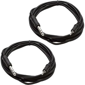 Seismic Audio - SA-iERQM10-2Pack - Two Pack of 1/8" (3.5mm) Stereo Male to 1/4" Male Patch Cable - 10 Foot