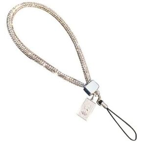 1Pc Silver Short Crystal Phone Lanyard Full Diamond Pendant Wrist Strap Bling Wristlet Keychain Strap for Wallet Bag Credit Card Holder,Convenient to Carry and Use,Cell Phone Lanyards and Wrist Straps