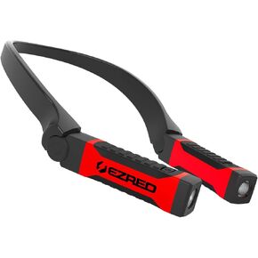 EZRED Bright NK10 ANYWEAR Neck Light for Hands-Free Lighting, Red and Black, Perfect Light for Mechanics, Camping, Hunting, DIY Projects, Reading