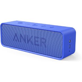 Anker Soundcore Bluetooth Speaker with 24-Hour Playtime, 66-Feet Bluetooth Range & Built-in Mic, Dual-Driver Portable Wireless Speaker with Low Harmonic Distortion and Superior Sound - Blue