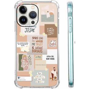 Case for iPhone 14 Pro with Christian Quotes Design,Jesus God Bible Verse Pattern Case for Girl Women Men,Clear Soft TPU Bumper Case,6.1"(Christian,14pr)