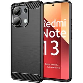 for Xiaomi Redmi Note 13 4G Phone case, Shockproof, Scratch Resistant Carbon Fiber Jacket, Soft TPU, for Redmi Note 13 4G case (Black)