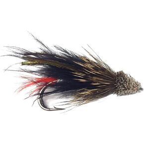 Feeder Creek Marabou Muddler Black Fly Fishing Flies - 12pc Variety in Sizes 4, 6, and 8 Handmade for Trout, Bass, and All Freshwater Fish