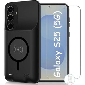 Battery Case for Galaxy S25(6.2 inch),[10000mAh] Large Capacity Slim Portable Protective Fast Charging Case Backup Power Bank Battery Case Compatible with Galaxy S25-Black