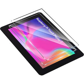 [2 Pack Screen Protector Designed for Raspberry Pi Touch Display 2,Tempered Glass Film,HD Clear,Anti-Scratch,Bubble Free