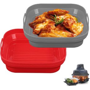 Silicone Air Fryer Liner for Ninja Crispi Air Fryer, 2 pack Air Fryer Liners Silicone Pot for Ninja Crispi Air Fryer