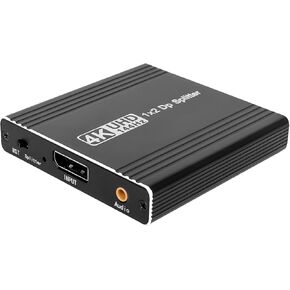 Displayport Splitter 4K@140Hz/120Hz for Dual Monitors, Supports MST Extend, SST Mirror Mode 1 in 2 Out for Monitor Projector