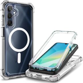 for Samsung Galaxy A16 5G Phone Case, Magnetic Case [Compatible with Mag-Safe] Shockproof Protective Bumper Case (Clear)