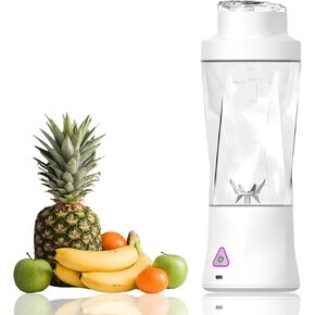 Portable Juicer Blender, USB Rechargeable Smoothie Maker with 6 Upgraded Blades and 6000mAh Battery, 700ml/24oz Capacity, Ideal for Smoothies, Protein Shakes, Travel and Office (Black)
