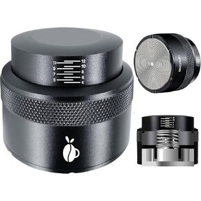 Espresso Tamper 51mm, Adjustable Depth Coffee Tamper with Calibrated Spring Loaded, 100% Stainless Steel Tamper for Espresso Machine, Fits for 51mm Portafilter Basket(Black)