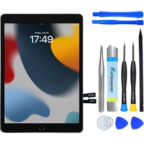 استبدال الشاشة لـ iPad 9th Generation 10.2 "Digitizer Screen Digitizer 2021 تم تثبيته مسبقًا (النموذج: A2602 A2603 A2604 A2605 (أسود)