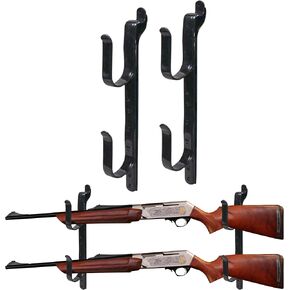 Pack of 2 Truck Gun Rack – Gun Rack for Wall Adjustable 9 inches to 14 inches Truck Bow Rack Black Metal 18500 Gun Rack for Truck Bow Fishing Rod Holder for Truck Gun Rack Set