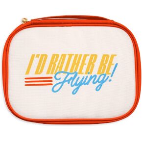ban.do Electronic Organizer Travel Case, Lightweight Zipper Mobile Tech Pouch with Pockets and Cord Elastics, I'd Rather Be Flying